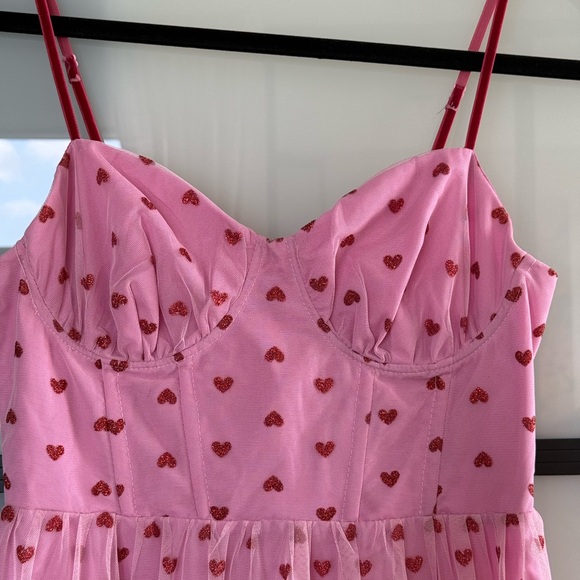 Betsey Johnson Pink Tulle Ref Hearts Dress size 6 - Picture 3 of 5